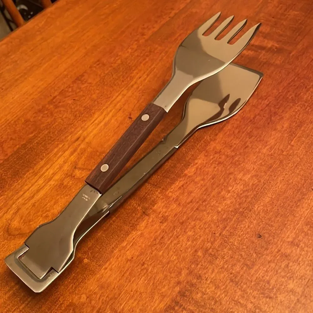 Vintage Deluxe Stainless/Wood Japan Server / BBQ Set